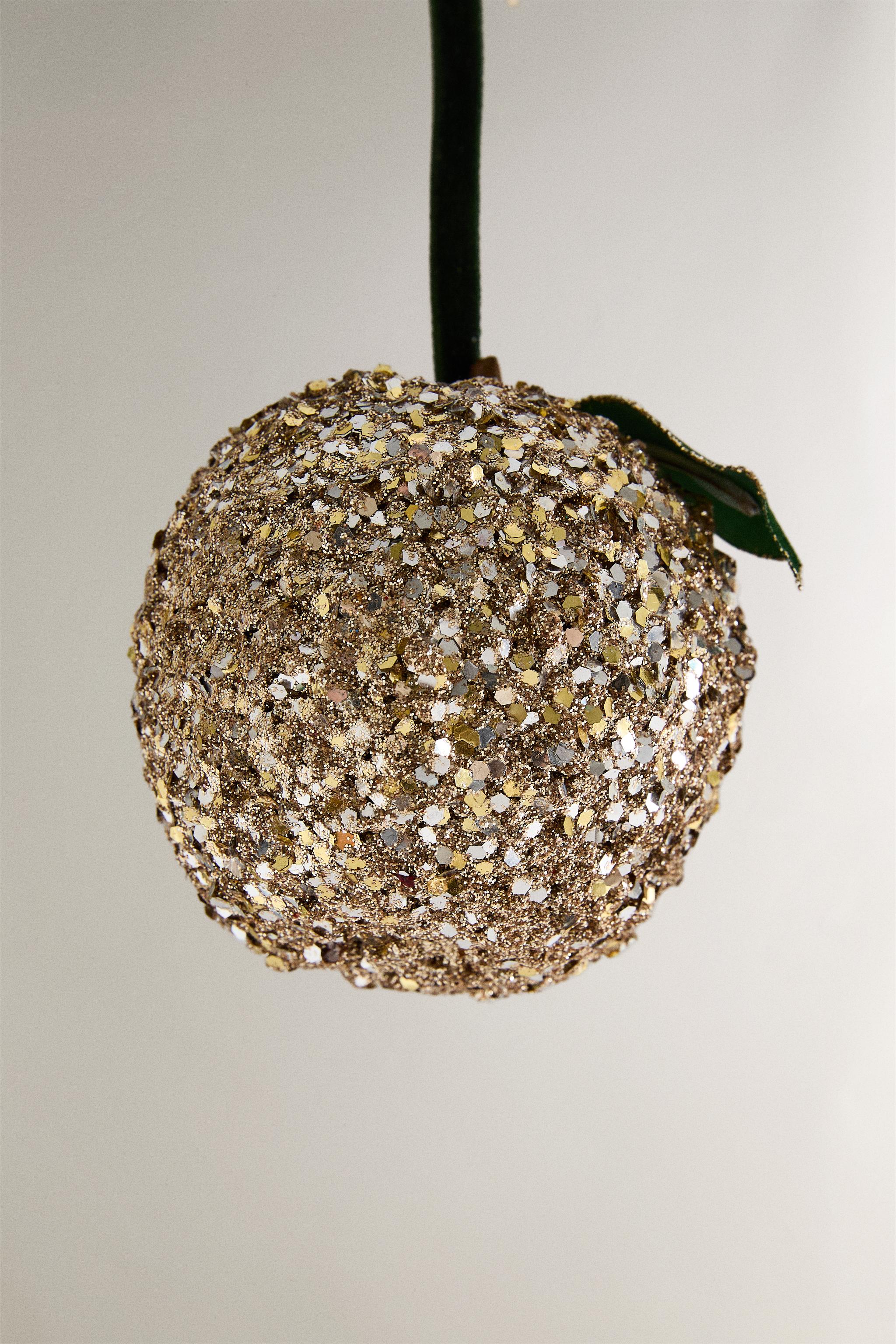 GLITTERY APPLE CHRISTMAS TREE ORNAMENT